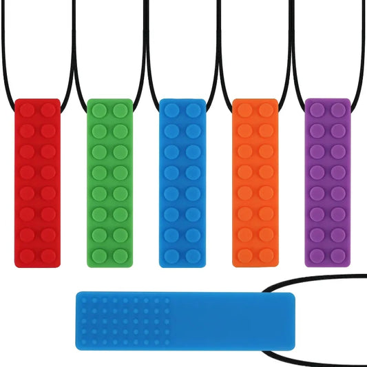 Lego Brick Sensory Chew Necklace - Mama & Ivy