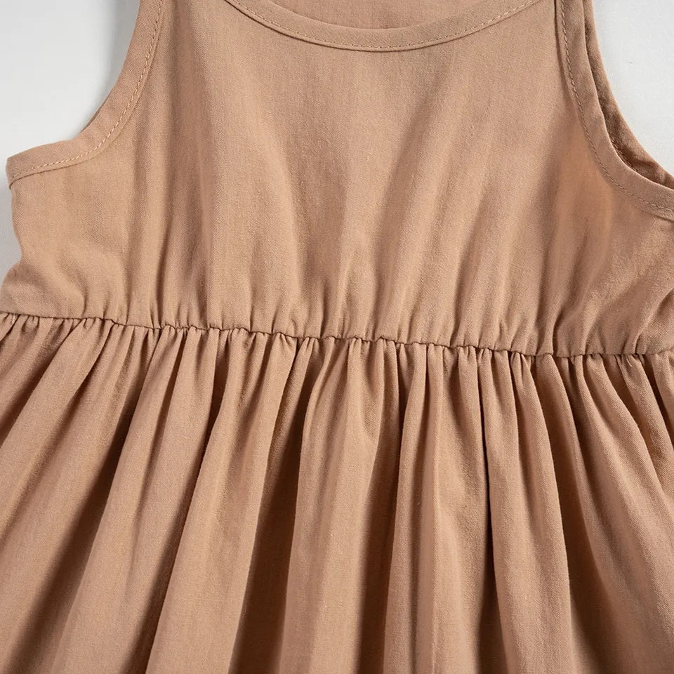 Girls Summer Dress / Taupe - Mama & Ivy