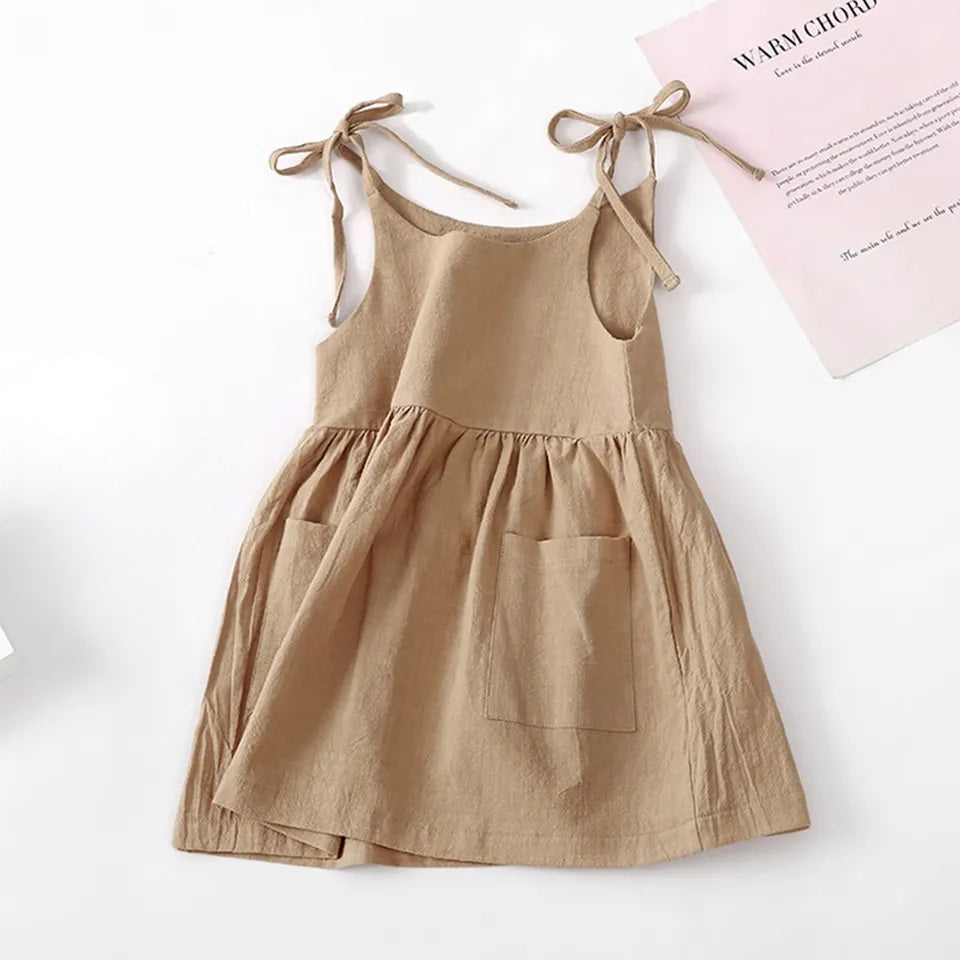 Girls Summer Dress / Taupe - Mama & Ivy