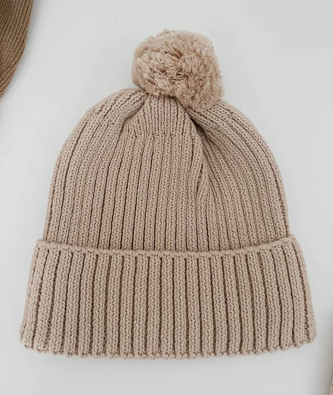 Pom Pom Beanie / Oatmeal - Mama & Ivy