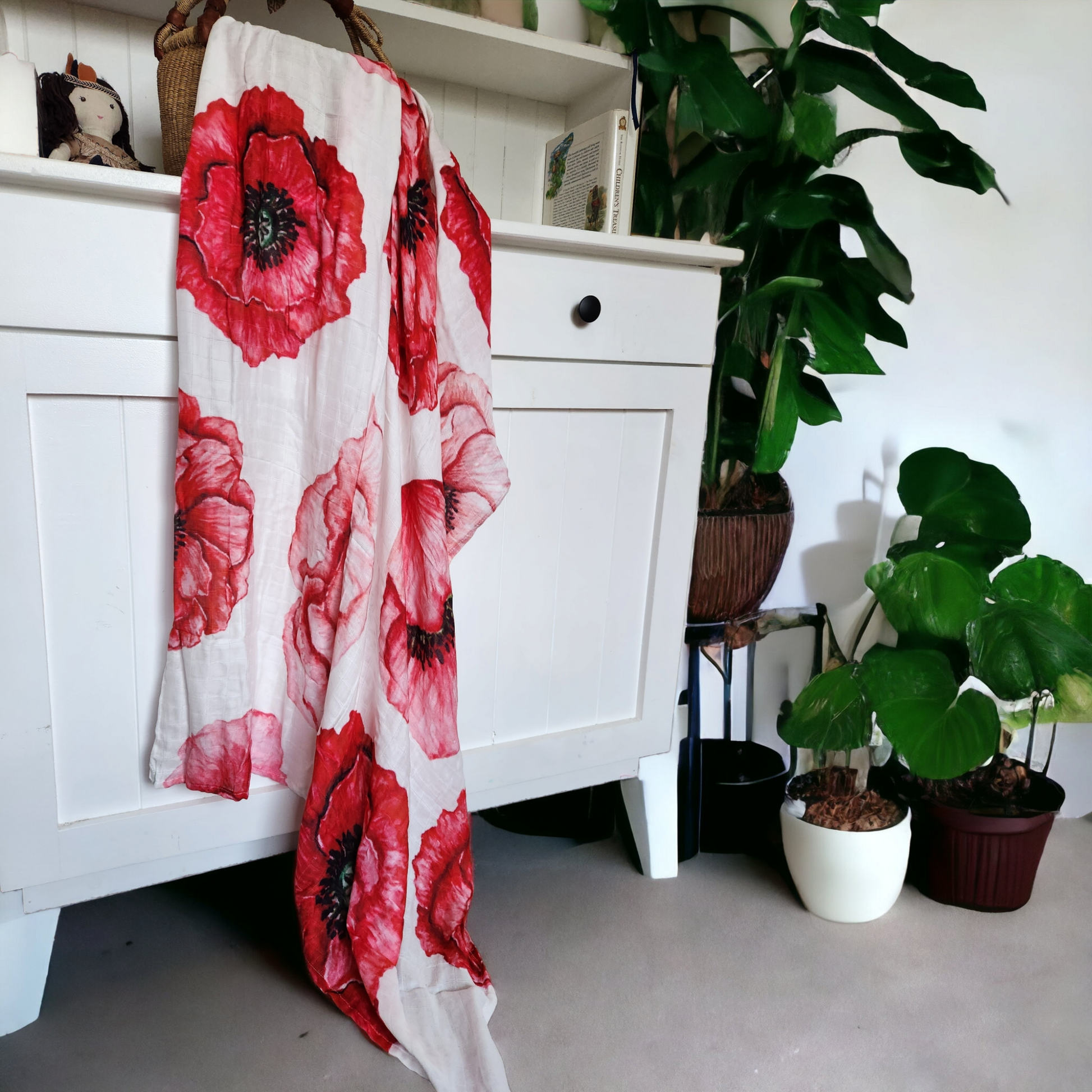 Poppy Bamboo Cotton Muslin Wrap - Mama & Ivy