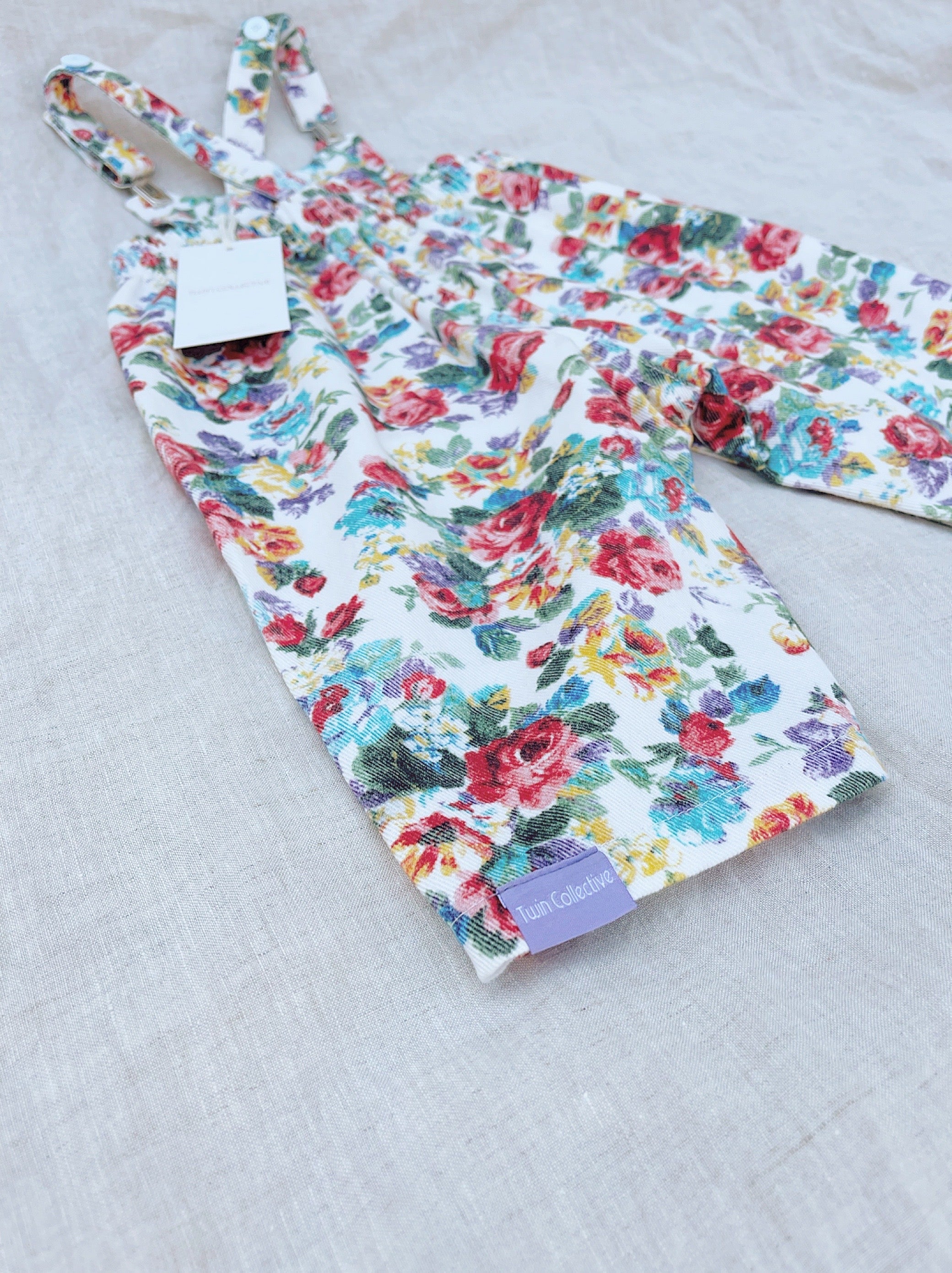 Bowie Bubble Overall - Floral Denim