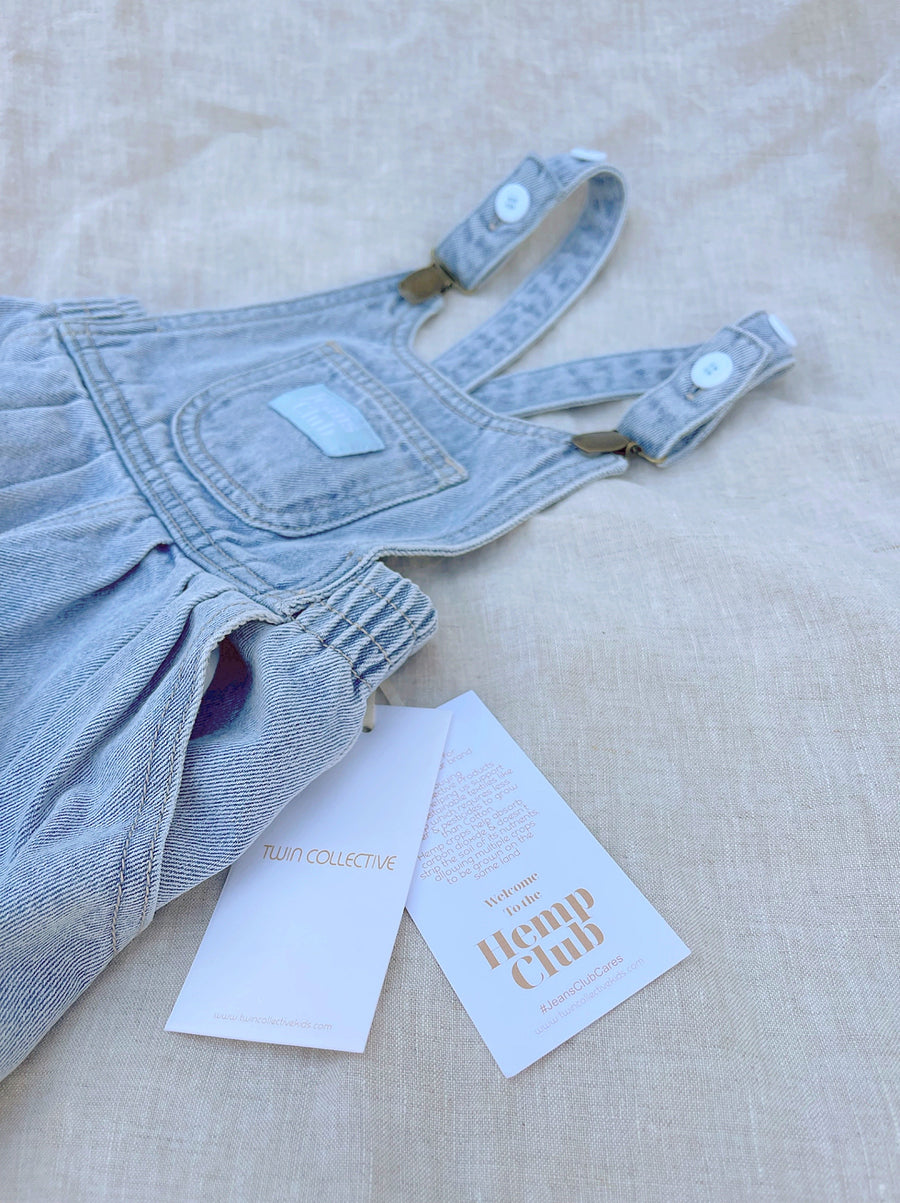 Bowie Bubble Romper - Light Blue Hemp Denim