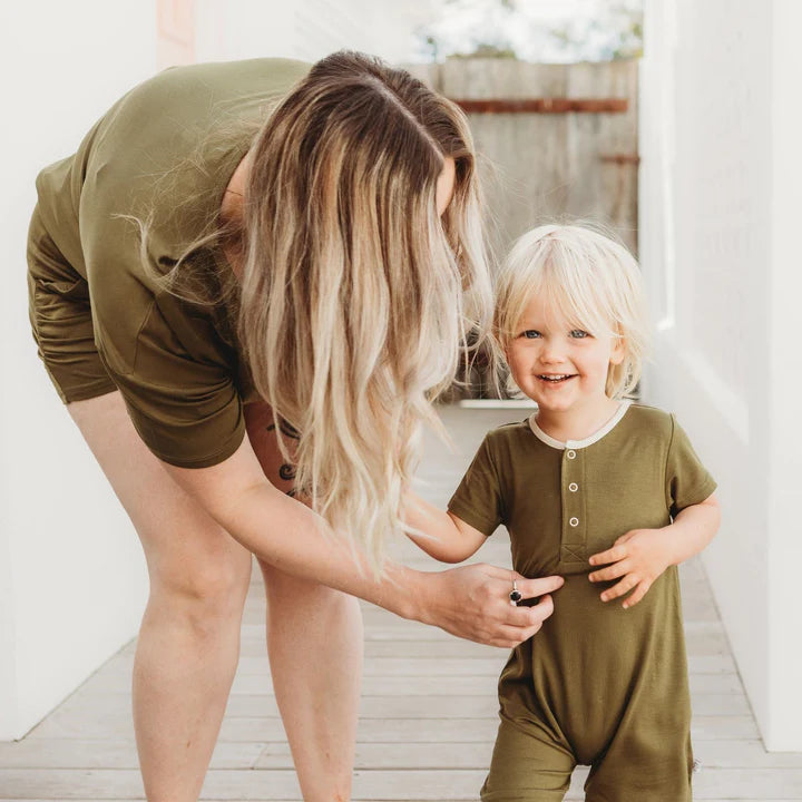 Romper Pocket - Olive - Mama & Ivy